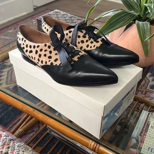 John Fluevog Presence Lace Up Saddle Shoe